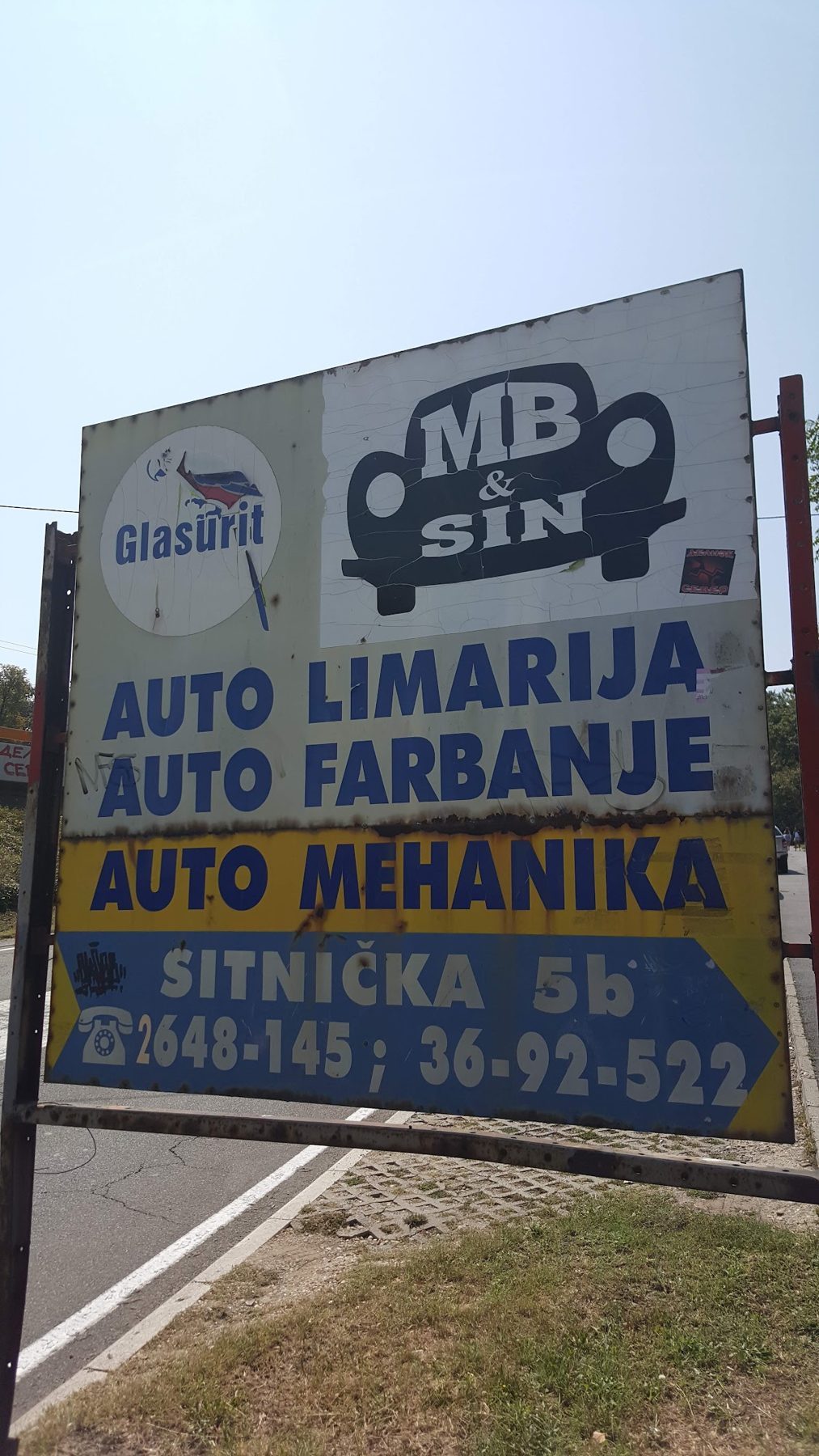 Tabla servisa MB & Sin: auto limarija, auto farbanje, auto mehanika